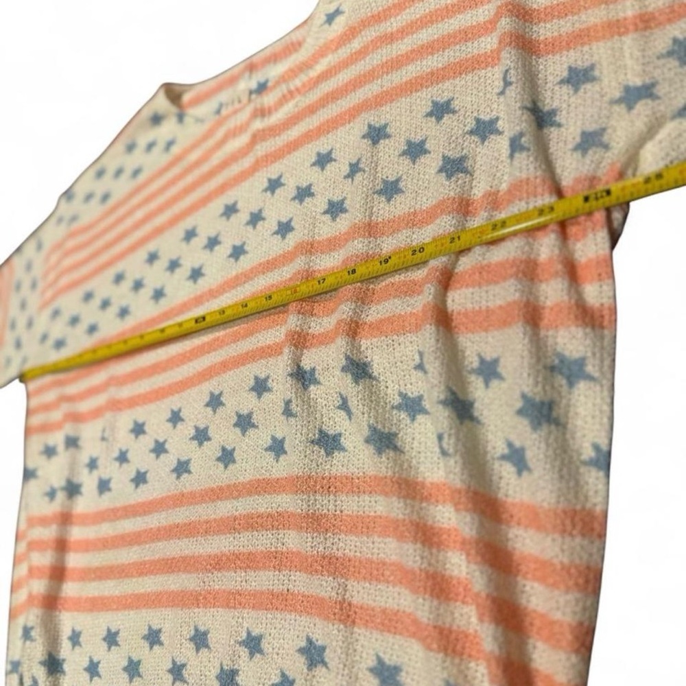 POL American Flag Sweater Stars Stripes Lightweight Knit Oversized Boho medium - Picture 5 of 6